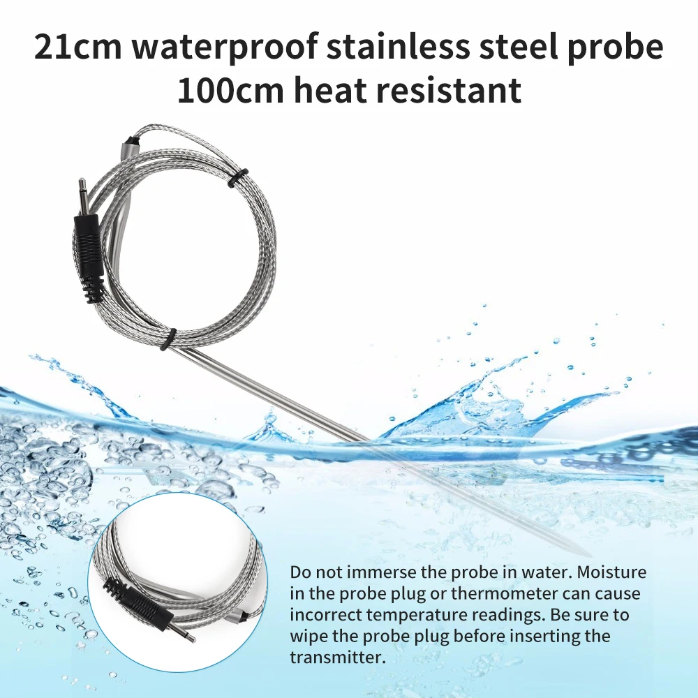 Termómetro Digital para barbacoa, inalámbrico, para horno de cocina, termómetro para alimentos, probador inteligente de temperatura de carne, recordatorio de alarma de cuenta atrás - imagen 5