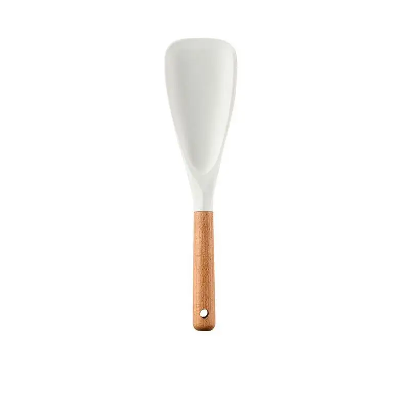 Juego de utensilios de cocina antiadherentes, espátula, cuchara, batidor de huevos, utensilios de silicona completos con mango de madera, 12 piezas, nuevo - imagen 4