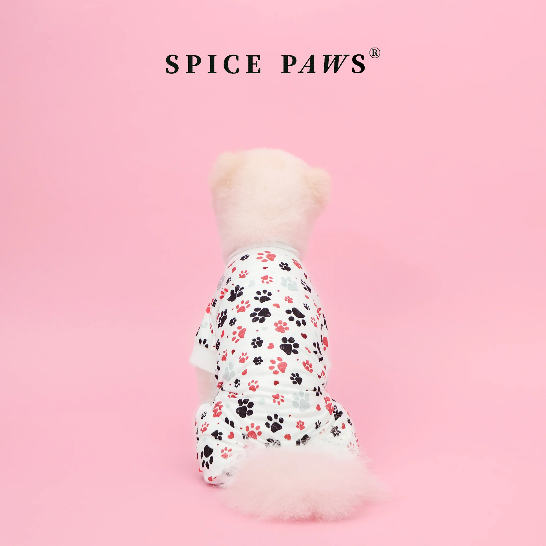 Mono de cuatro patas para gatos y perros con huellas de San Valentín - imagen 2