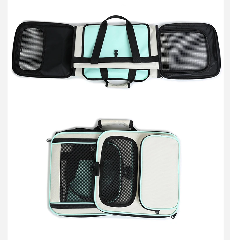Estuche de transporte para gatos, transportador de viaje para perros, bolsa para gatos de lado suave, portador plegable para gatos aprobado por aerolínea, portador para perros y gatos - imagen 5