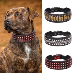 Collar de cuero genuino lujo para perros medianos - Pastor Alemán