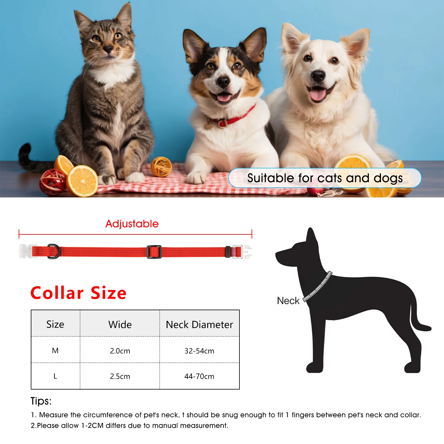 Collar de perro de PVC impermeable Collar mediano de gran tamaño para perros Opciones de color rojo púrpura para perros grandes - imagen 2