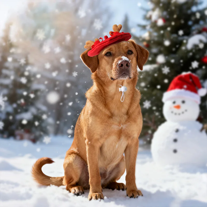 Gorro navideño para perros y gatos, gorros bonitos de alce para gatos, perros pequeños y medianos, sombrero de vestir para fiesta de Navidad, accesorios para gatos - imagen 3