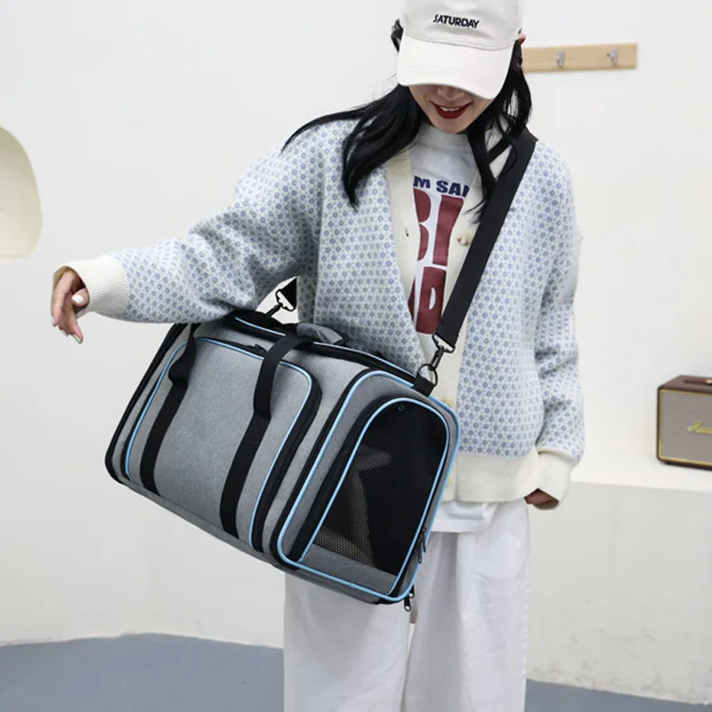 Bolsa transportadora expandible para gatos grande y transpirable - imagen 4