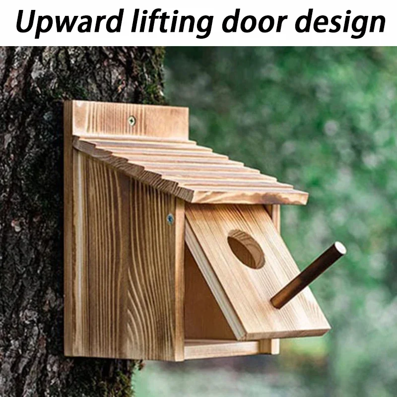 Wooden Bird House Outdoors Garden Decorative Bird Nests Tree Pine Wood Birds Cages Cheap Small Parrot Nesting Pet Supplies - imagen 2