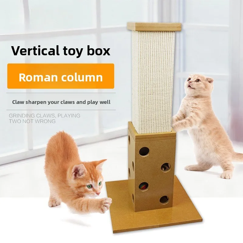 Rascador Vertical de Sisal para gatos, marco de escalada para gatos, garras de molienda, sin cobertizo, Chips, juguetes para el hogar, suministros de accesorios