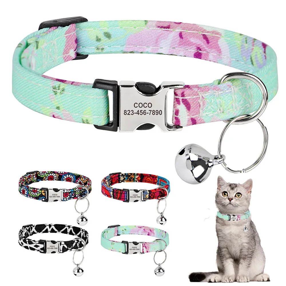 Collar personalizado para gato con nombre grabado