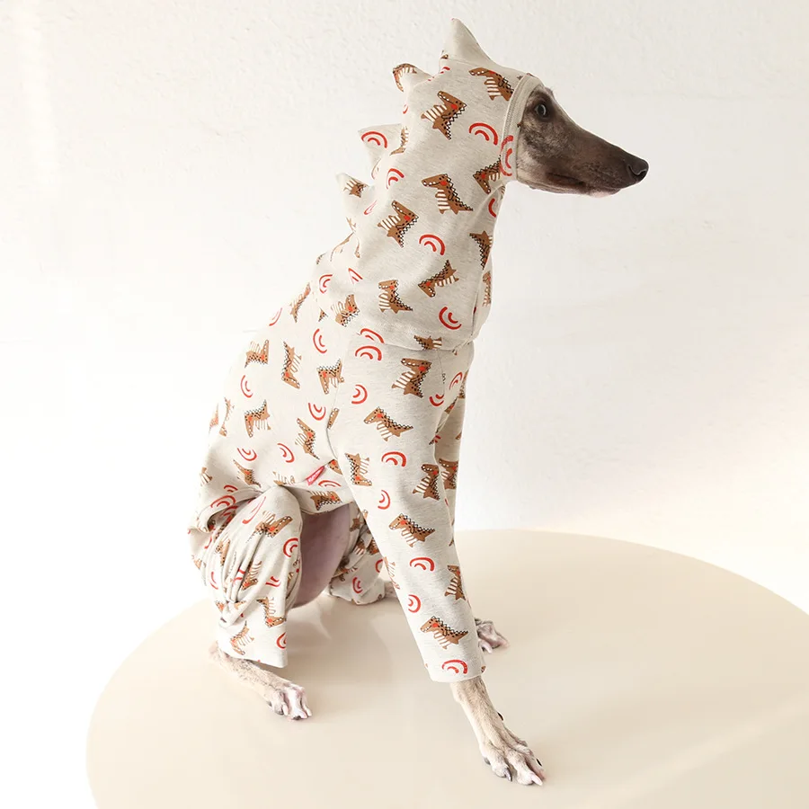 Pijamas de algodón para perros con dinosaurios - galgos italianos - imagen 2