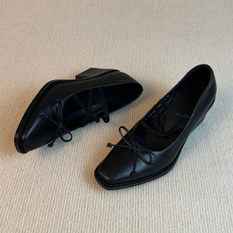 Zapatos Mary Jane para perro – Lazo punta cuadrada primavera/otoño