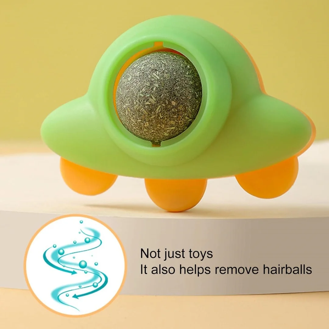 Juguete autoadhesivo con forma de cohete para gatos, bola para masticar para interiores, aumento del apetito - imagen 4