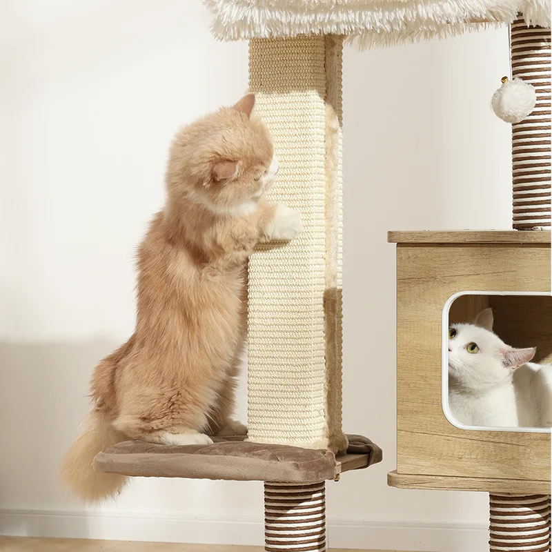 Marco de escalada para gatos, estante grande integrado para mascotas, juguetes, plataforma de salto para mascotas, torre de Sisal para gatos - imagen 3