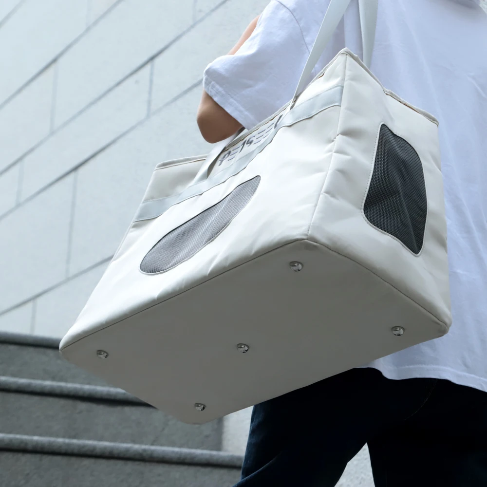 HOOPET-bolsa escolar portátil para gatos, mochila de gran capacidad, cápsula espacial, suministros de viaje para mascotas, verano, invierno - imagen 5