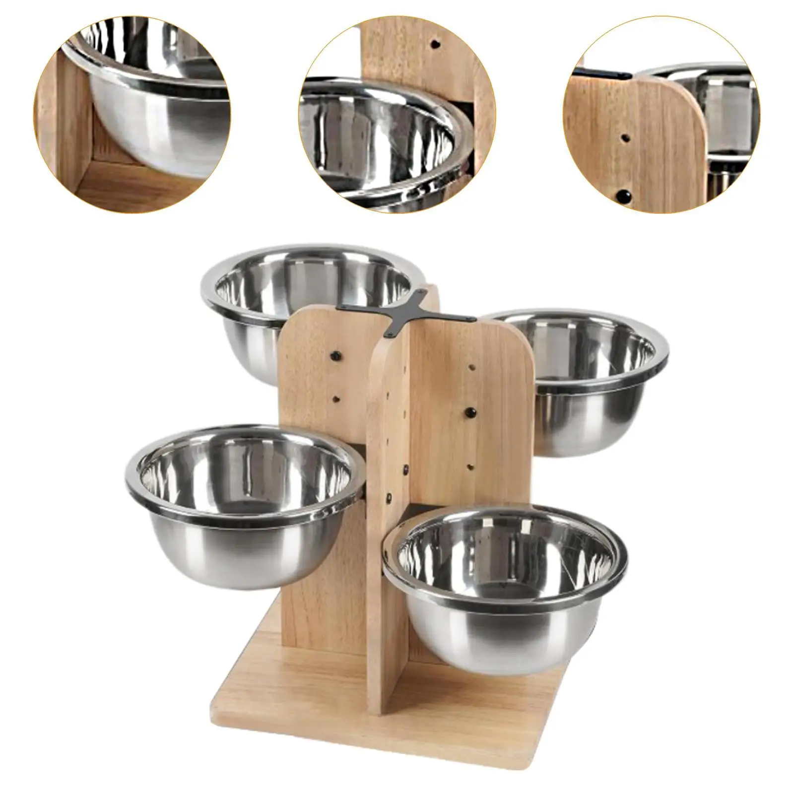 Cuencos elevados para perros, soporte de madera, alimentador de comida para mascotas para perros pequeños, medianos y grandes - imagen 5