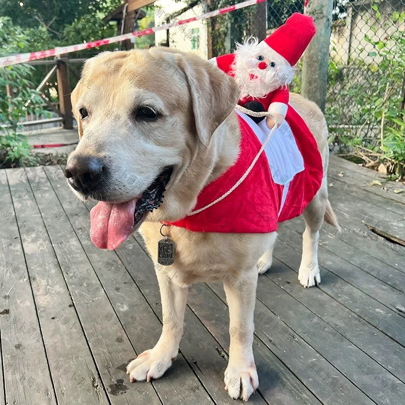 NONOR disfraz de Navidad para perro y gato, ropa de Cosplay para mascotas, Papá Noel, diseño de fiesta de Navidad, ropa de parodia para perro pequeño y grande - imagen 4