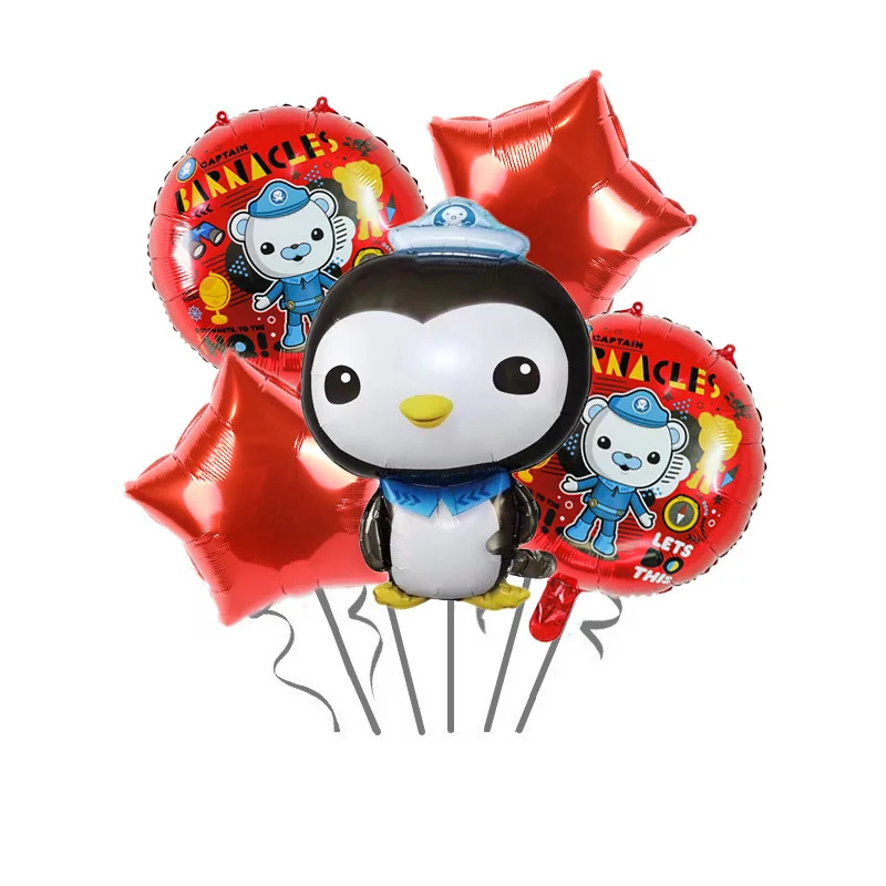 Globos de aluminio con tema de los octonautas, decoraciones para fiesta de cumpleaños para niños y niñas, adorno para habitación Kawaii, suministros para Baby Shower, 5 uds. - imagen 5