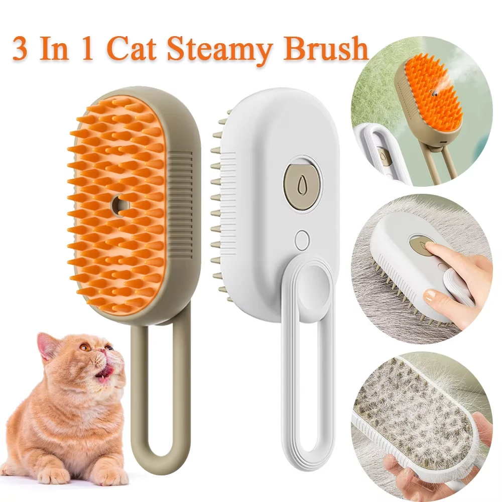 Cepillo 3 en 1 para gatos y perros – Baño, masaje y limpieza
