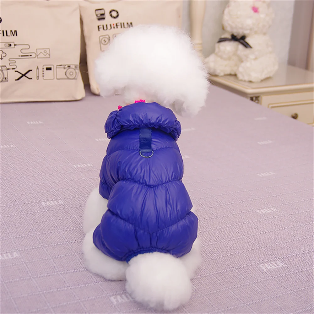 Monos impermeables para mascotas, ropa de invierno de lana para perros, abrigo con anillo en D para perros pequeños, ropa para cachorros Yorkshire Bichon, ropa para perros - imagen 4