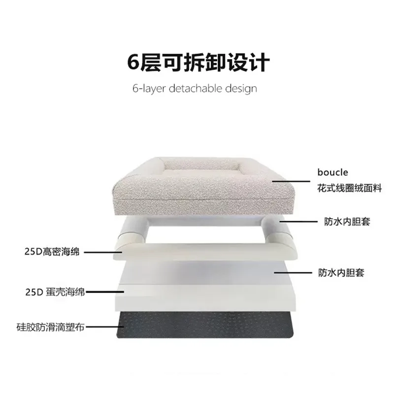 Cama viscoelástica impermeable para perros desmontable y lavable - imagen 4