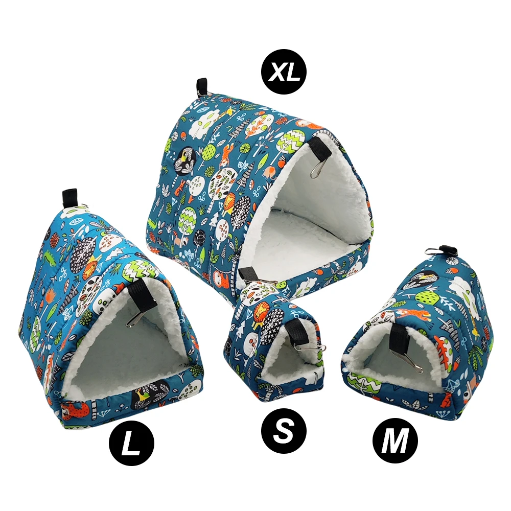 Cama para pájaros con estampado bonito, Mini jaula para conejo, estera para ardilla, nido de conejillo de indias, casa para hámster, Animal PEQUEÑO, cama para dormir, jaula colgante para mascotas, 1 ud. - imagen 5