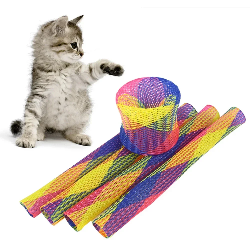 Nuevos productos para mascotas, juguetes para gatos, juguetes para moler y morder, tubos de resorte elásticos telescópicos de siete colores - imagen 3