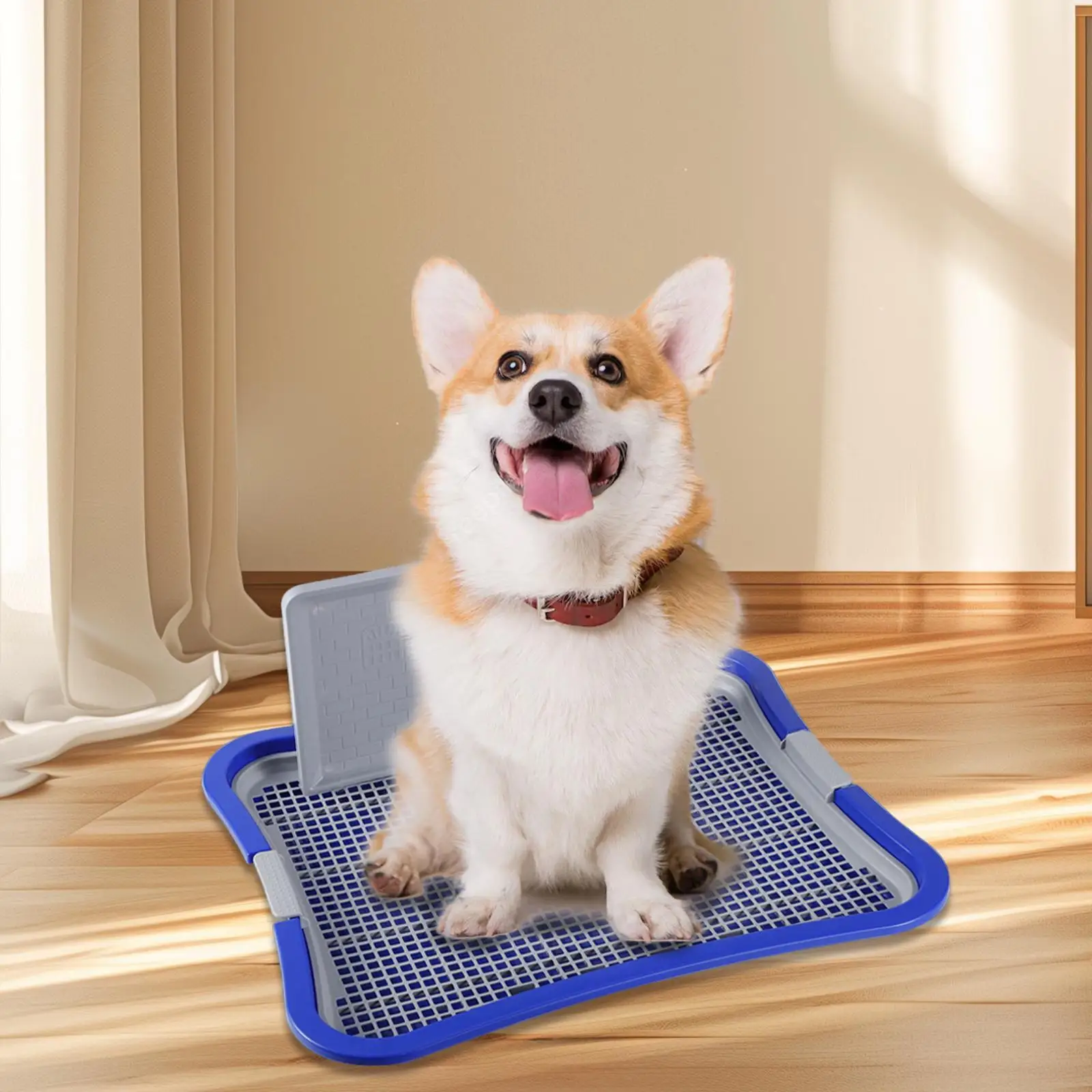 Dog Toilet, Urinal Puppy Pee Pad with Wall, Potty Train, Pet Training Toilet Tray for Dogs, Cats, Hamster