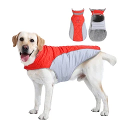 Abrigo impermeable reflectante para perros grandes con cuello alto