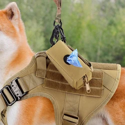 Accesorio de entrenamiento multifuncional para mascotas, bolsa táctica de entrenamiento para perros con dispensador de bolsas para excrementos, bolsa para caminar para perros para entrenar a caminar