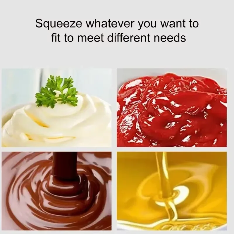Botella exprimible de plástico rellenable con punta de aguja, escurrible y a prueba de fugas, para salsa de ensalada, 120/250/350/450ml, 1 unidad - imagen 4