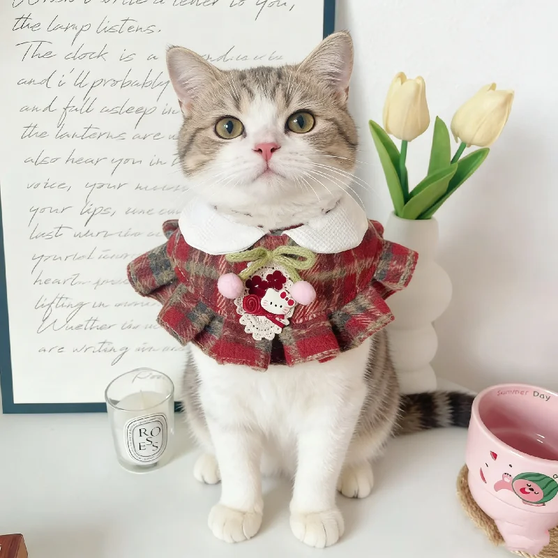 Disfraz de falda con cuello de encaje y sombrero para gatos y perros - imagen 4