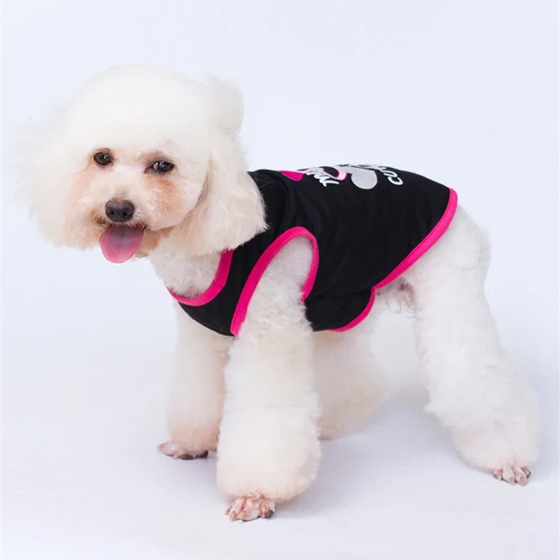 Chaleco sin mangas con estampado de corazón amoroso para mascotas, ropa de verano para perros pequeños, Pomerania, Shih Tzu, Pug, camisa de fondo para mascotas - imagen 4