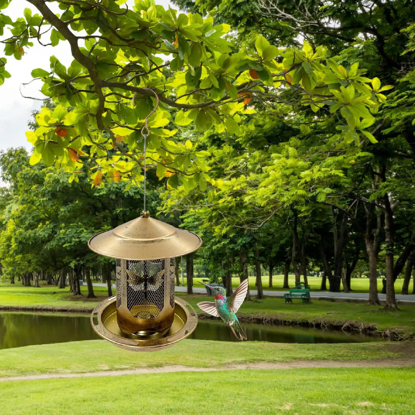 Hanging Bird Feeder Ornament Creative Easy to Use Decorative Accessories Decoration Feeding Tool for Outside Backyard Garden