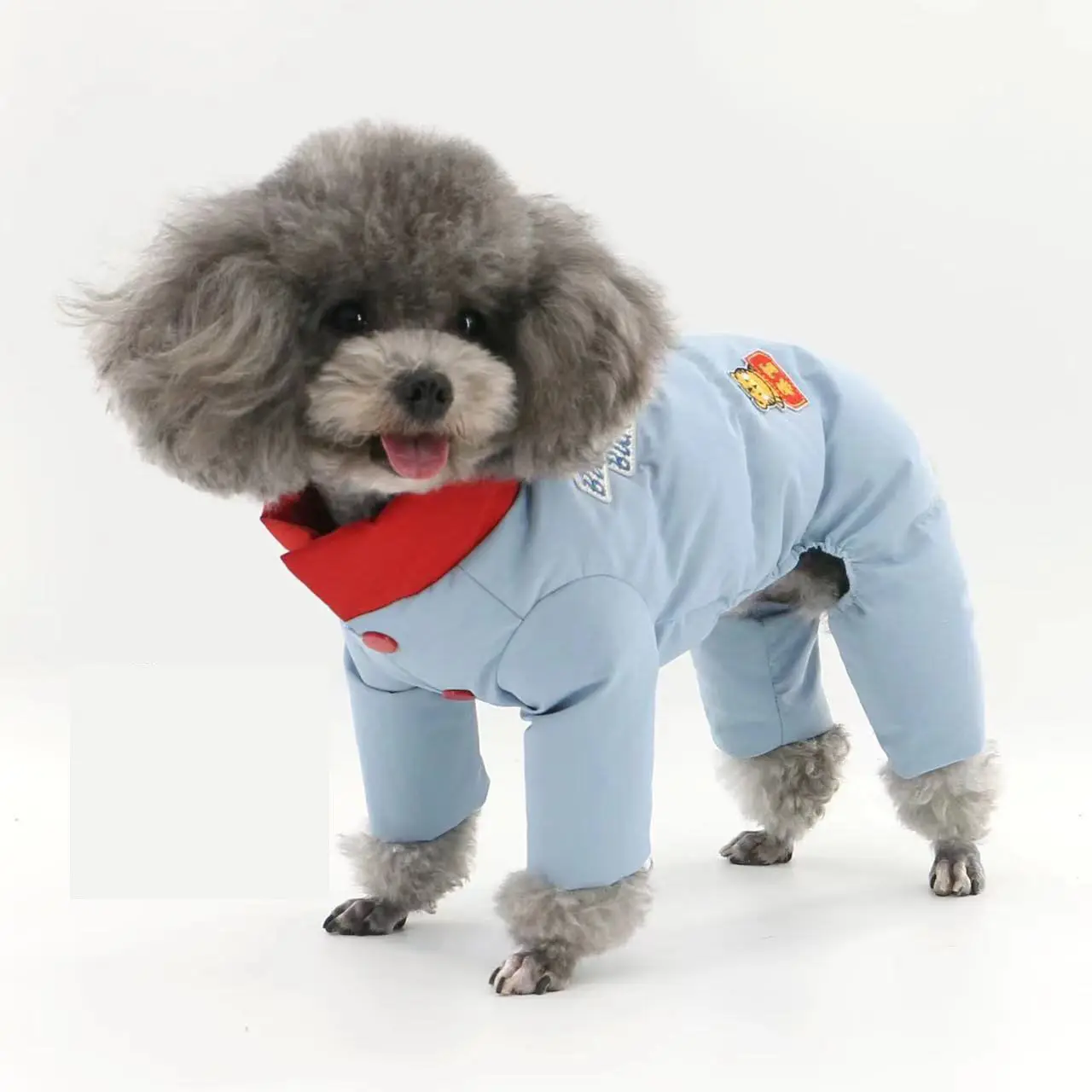 Otoño e Invierno perros pequeños mascotas salir de una sola pieza cálido chaleco acolchado de algodón de cuatro patas ropa de invierno cachorros gatos de peluche