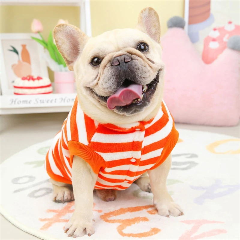 Sudadera a rayas transpirable para perros pequeños y medianos – Mono - imagen 3