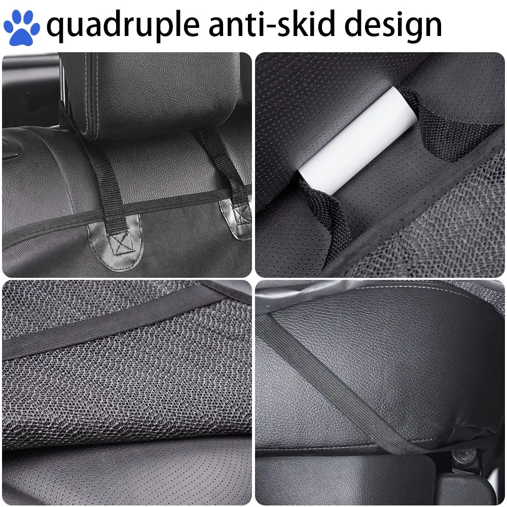 Funda de asiento de coche para perros, Protector impermeable para asiento trasero de mascotas, para excursiones, coches, camiones y SUV - imagen 5