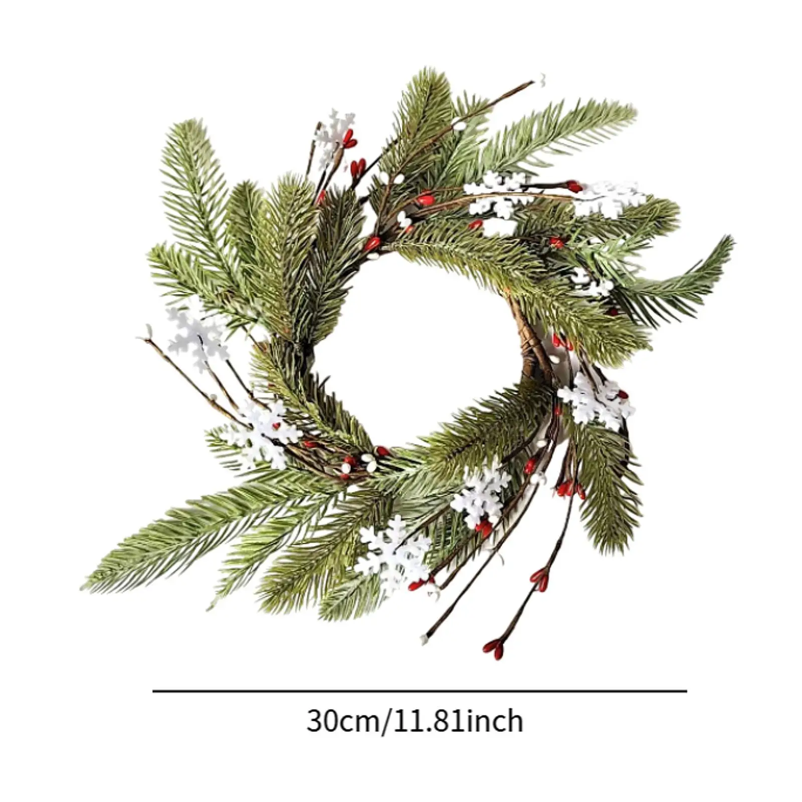 Christmas Candle Ring Wreath Table Centerpiece Candle Holder Xmas Wreath Cabinet Wreath for Window Home Decor Wedding Party