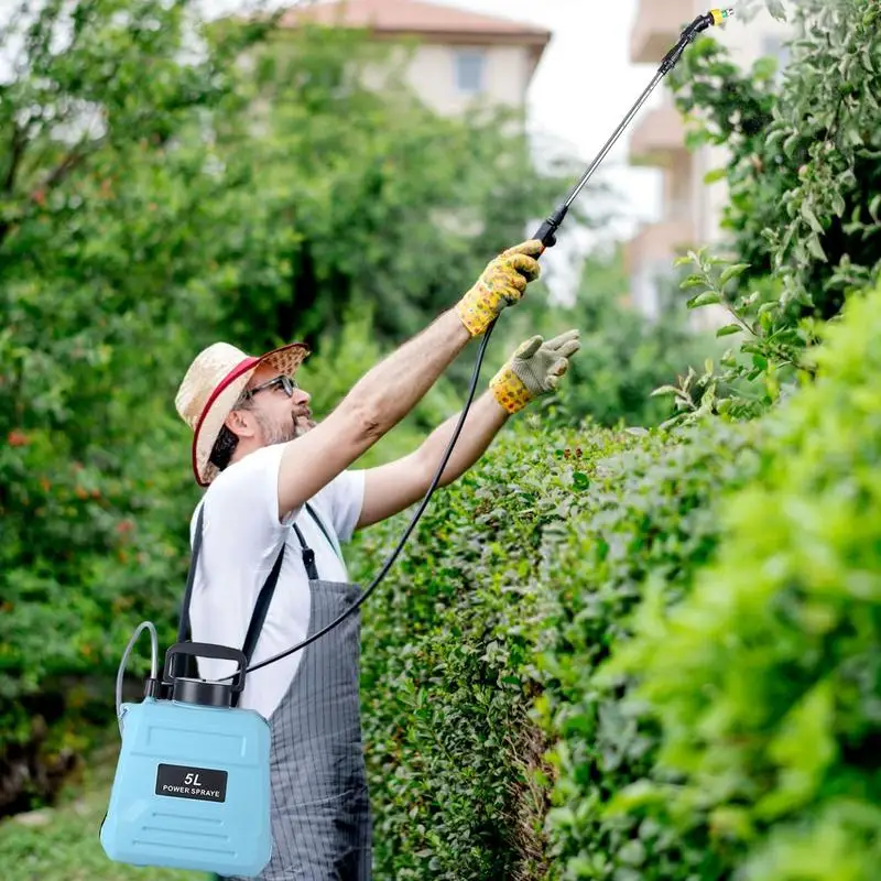 PULVERIZADOR eléctrico de jardín con mango recargable por USB, 3 boquillas de niebla, 5L, con correa ajustable para el hombro - imagen 5
