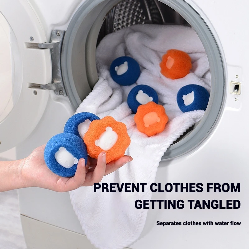 Lavadora de bolas de depilación para mascotas, recogedor de pelo de lavandería reutilizable, bolas de limpieza adhesivas para pelo de perros y gatos, suave en tela - imagen 2