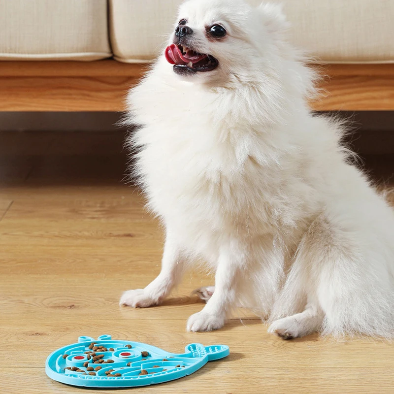 Estera de silicona para lamer mascotas, alimentador lento con succión en forma de pez, Mantel Individual para mascotas, tazón de alimentación de silicona antiasfixia, dispensador de alimentos - imagen 2