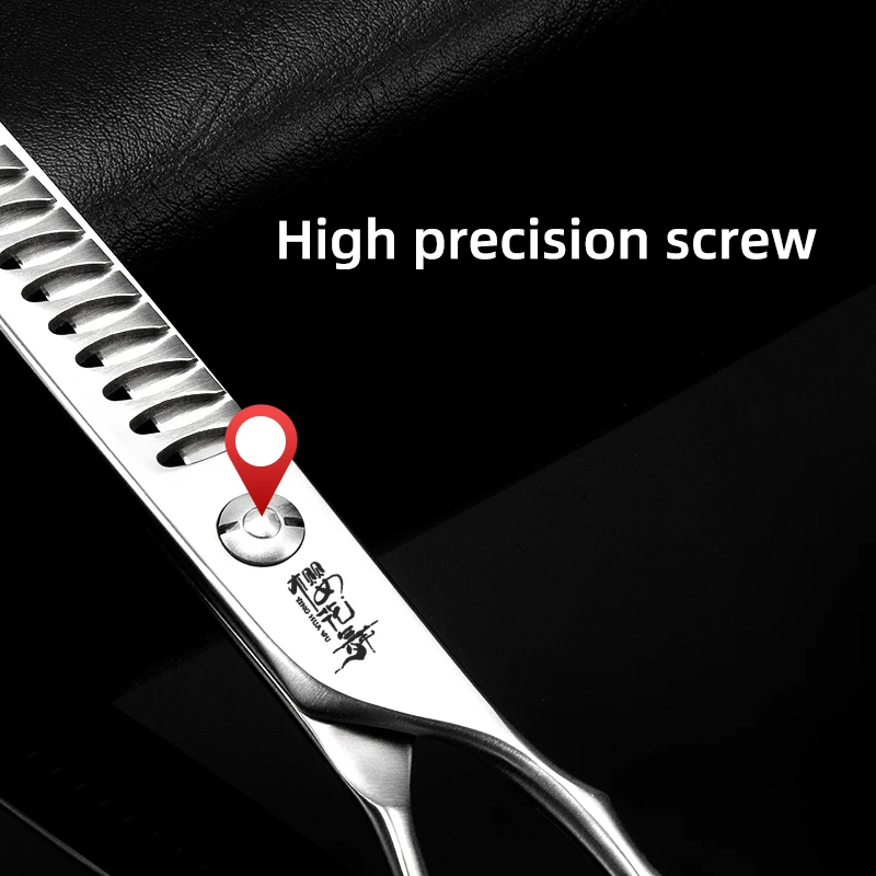 Diente de acero 440C de alta calidad de 7 pulgadas de espina de pescado adelgazante de belleza para mascotas - imagen 5