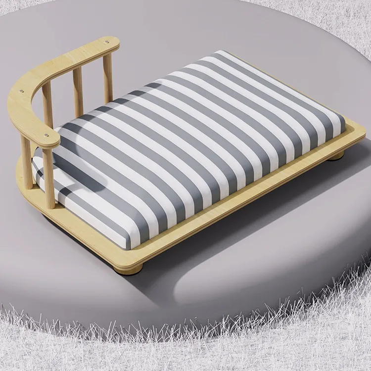 Cama elevada de madera maciza antihumedad para gatos y perros pequeños - imagen 3