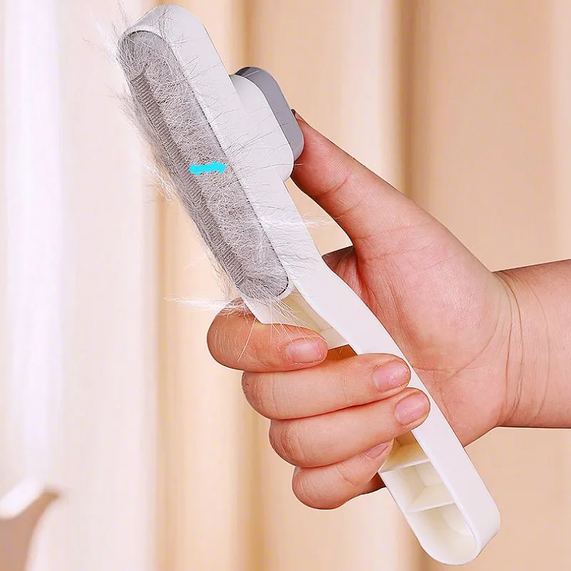 Peine para perros, cepillo automático para gatos, peines de dientes densos para el cuidado de perros, removedor de pelo para mascotas, cepillo autolimpiante para gatos, peine para perros, suministros para mascotas - imagen 3