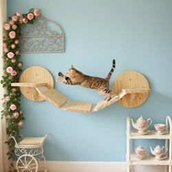 Estante de pared para gatos – Repisas de madera para trepar y descansar