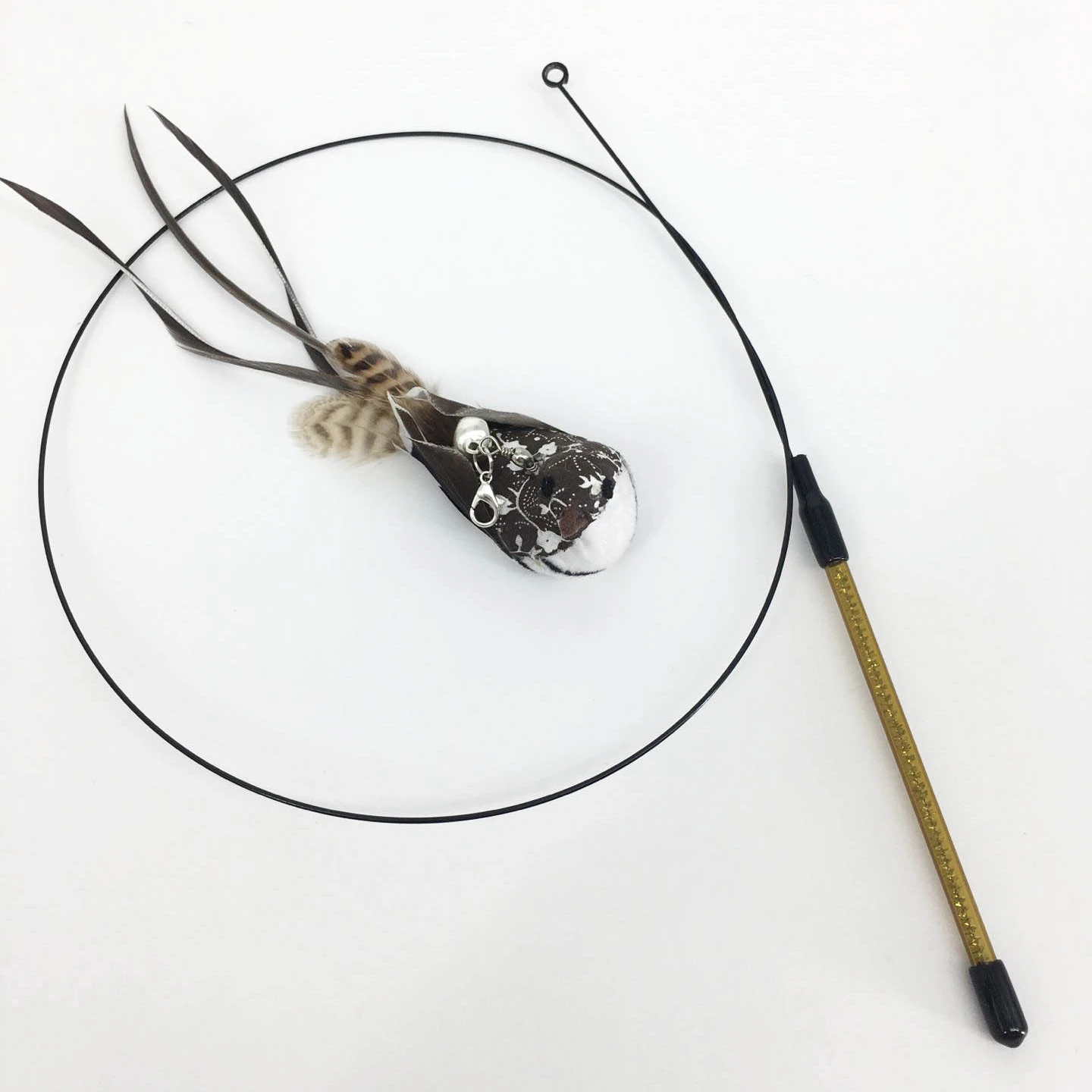 Juguete interactivo para gato, simulación divertida, pluma de pájaro con campana, palo para gatito, Teaser varita, suministros para mascotas - imagen 4