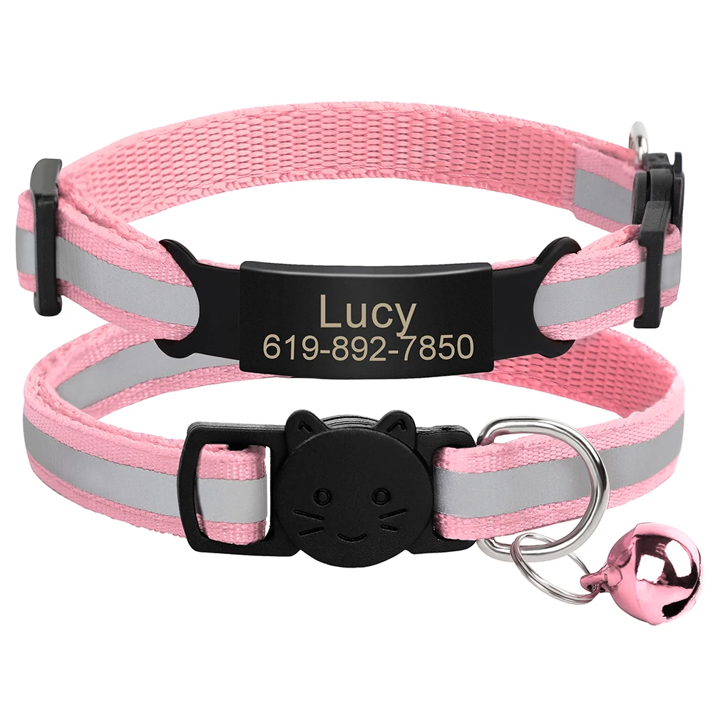Collar reflectante personalizado con grabado para gato - imagen 2