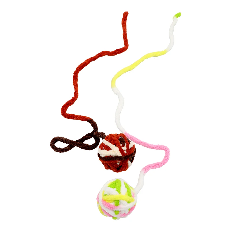 Bola de lana de cola larga con campana, dientes resistentes a mordeduras, juego interactivo, juguete de peluche para gato - imagen 4