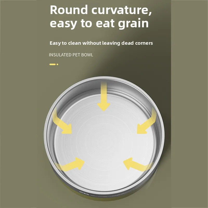 Cuenco de acero inoxidable para mascotas, gatos, perros, agua potable, alimentación, evita resbalones, doble capa, evita golpes, productos para mascotas fáciles de limpiar - imagen 5