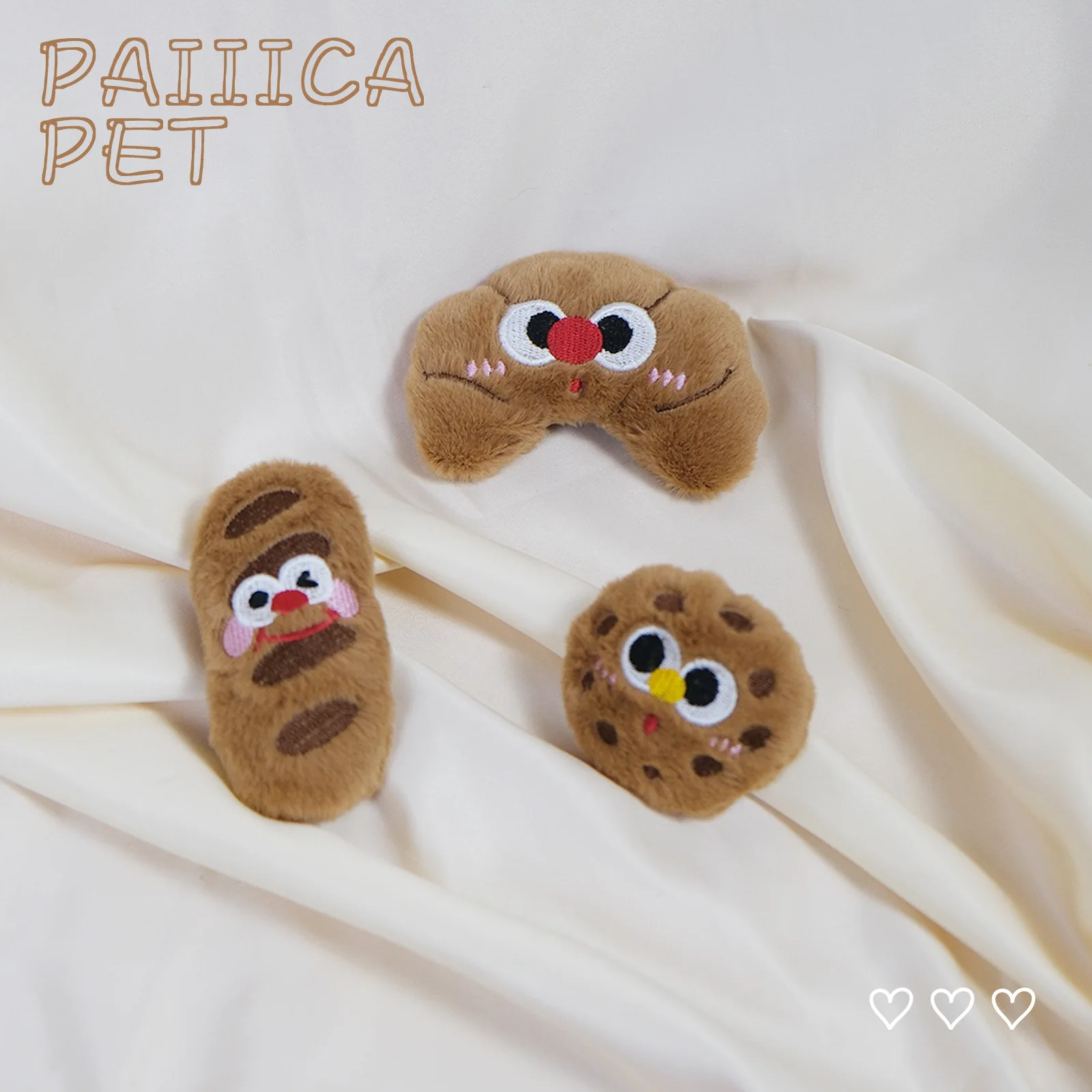 Juguete de peluche para perros, pan Croissant, perro pequeño, juguete para llamadas BB, rechinar los dientes para aliviar la abuela, sonido de felpa, suministros para mascotas - imagen 4