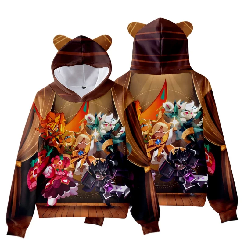 Cookie Run: Kingdom Shadow Milk Cookie-sudaderas con capucha para niños, camisetas de manga larga de anime para otoño, estampado de juego 3D, ropa informal para exteriores, regalo - imagen 4