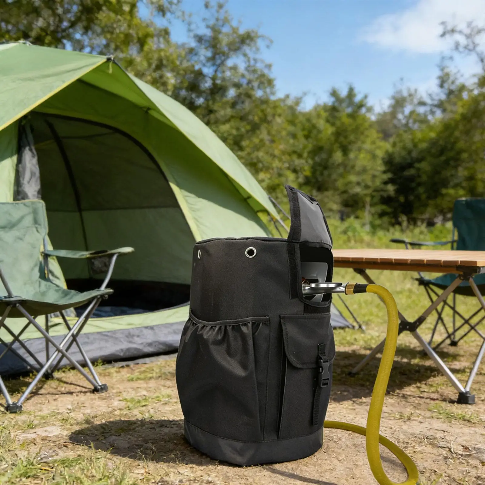 Bolsa para tanque de gasolina, cubierta para botella de gas con cilindro resistente al agua y 2 bolsillos, cubierta para tanque de gas para acampar y jardinería - imagen 4