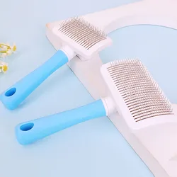Cepillo autolimpiable removedor de pelo para perros y gatos con botón
